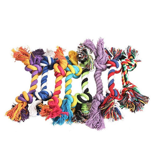 1 pcs 17CM Cotton Chew Knot Toy Durable Braided Bone Rope Funny Tool (Random Color )