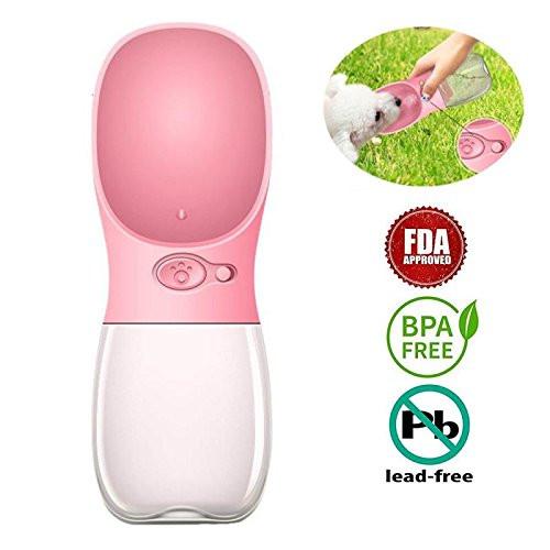 Dog Water Bottle, Leak Proof Portable Puppy Water Dispenser with Drinking Feeder